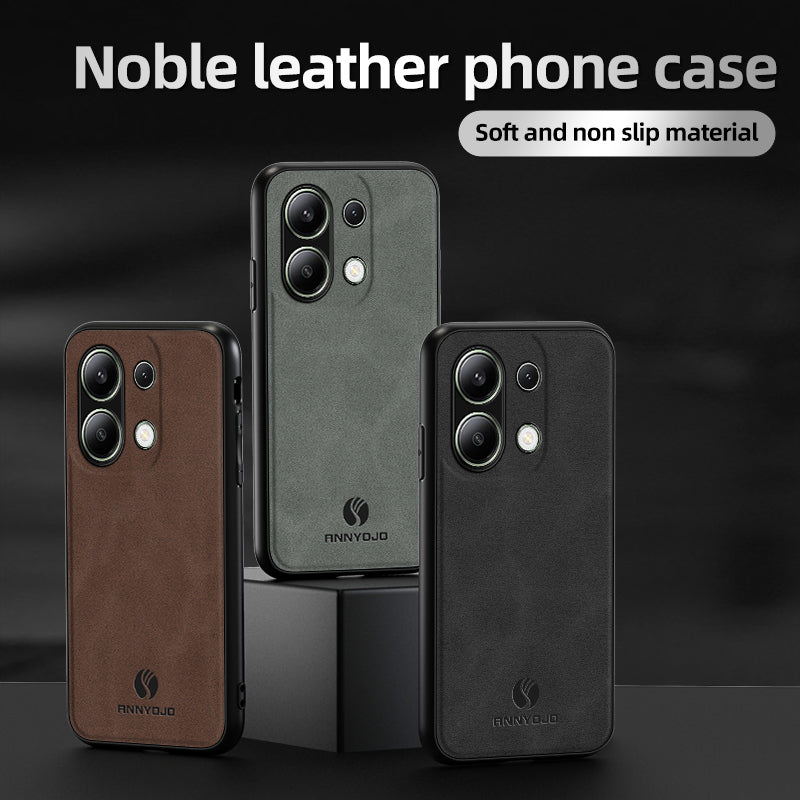 ANNYOJO For Xiaomi Redmi Note 13 4G Case Leather+PC+TPU Shock-absorbed Phone Cover ANNYOJO For Xiaomi Redmi Note 13 4G Case Leather+PC+TPU Shock-absorbed Phone Cover